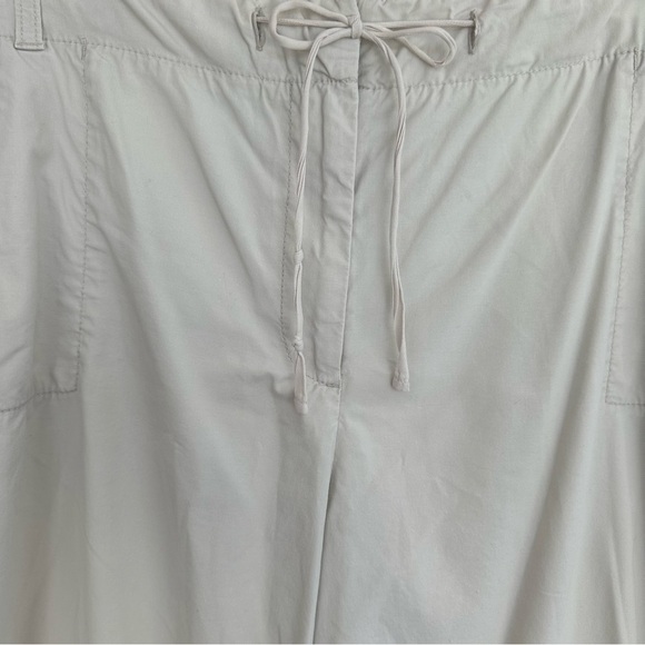 Talbots Heritage Light Khaki Cotton Wide Leg Cropped Drawstring Cargo Pants, 16 - Picture 7 of 8